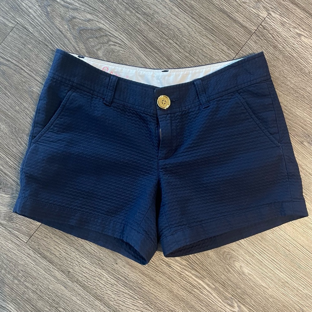Lilly Pulitzer Navy Blue jacquard Callahan shorts
